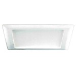 9 In White Recessed Ceiling Light Square Trim With Glass Albalite Lens