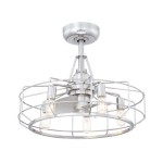 Edward Wire Cage Ceiling Fan With Light Brushed Nickel